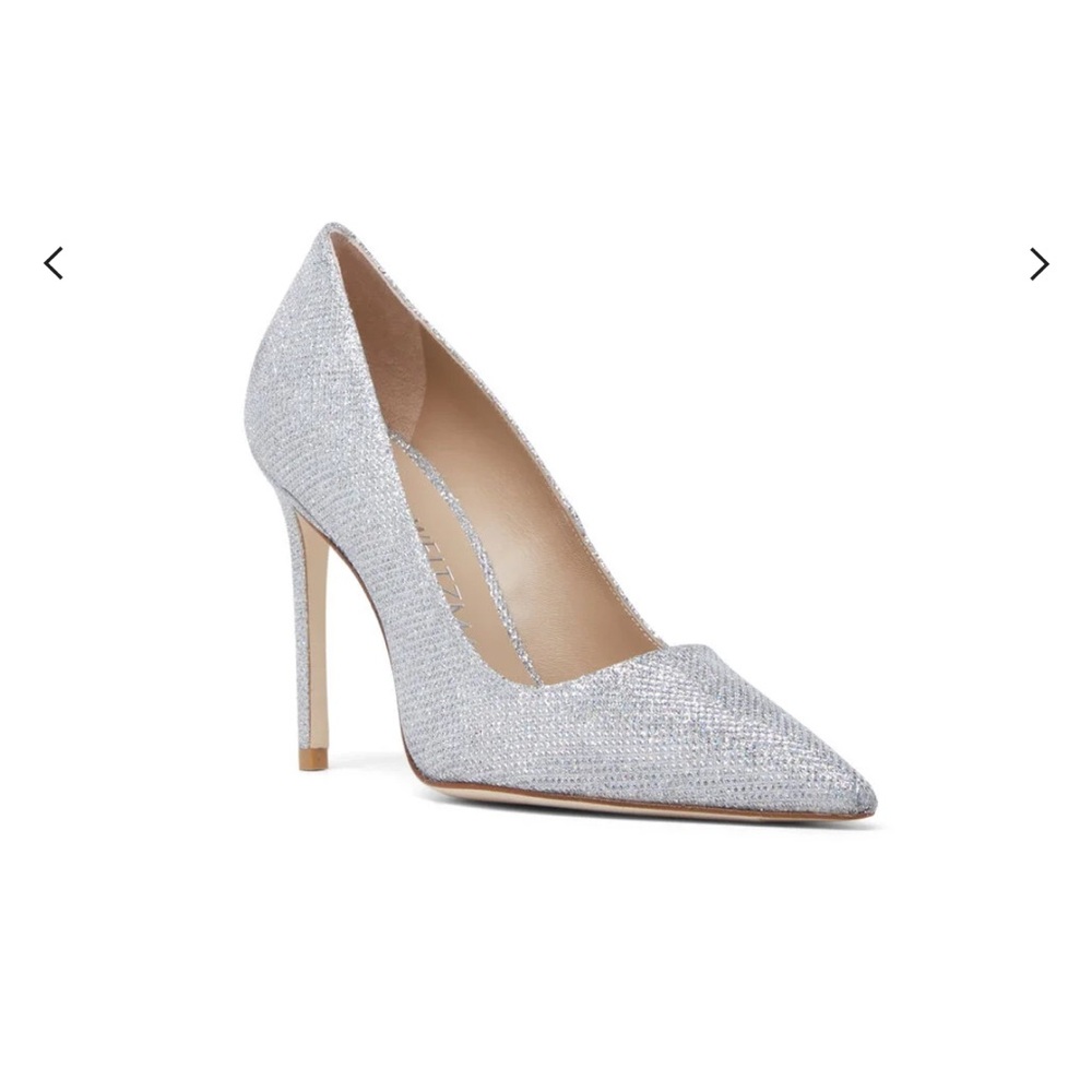 New Stuart Weitzman Metallic-Effect Pointed Toe P… - image 2